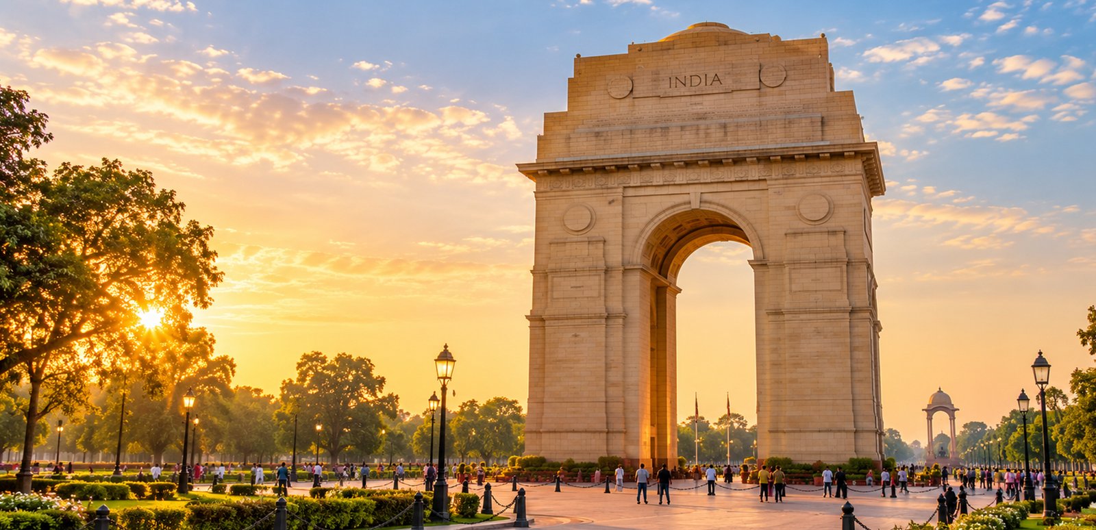 India Gate, New Delhi, at sunrise