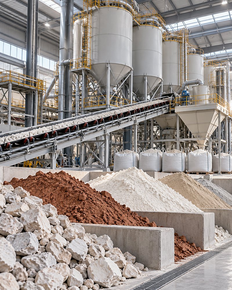 Raw material yard at the Brixen plant in Morbi